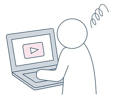 パソコンで入力している方のイラスト